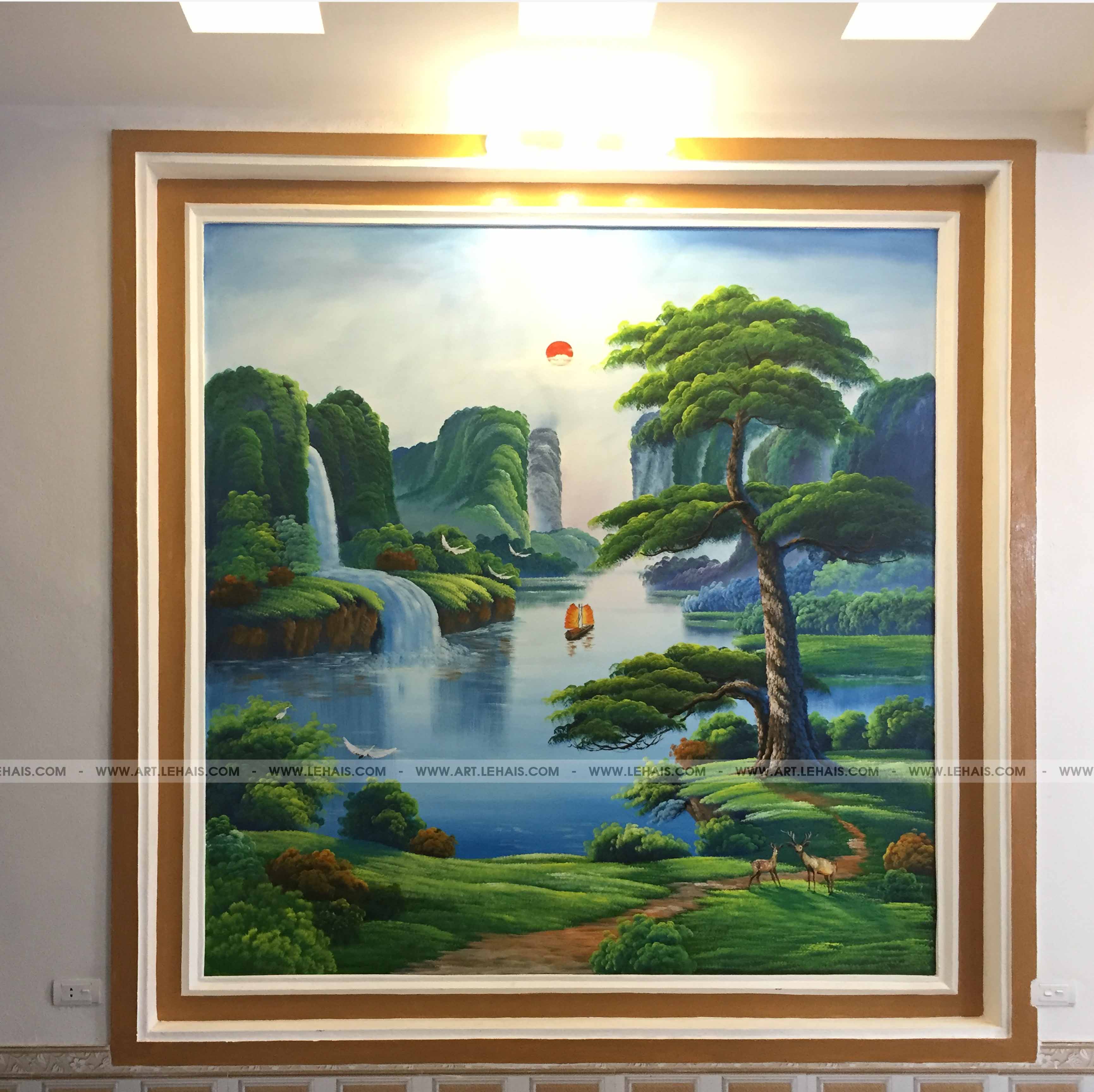 Vẽ tranh tường 3D cảnh sơn thủy tại Sóc Sơn, Hà Nội - TT128LHAR 6