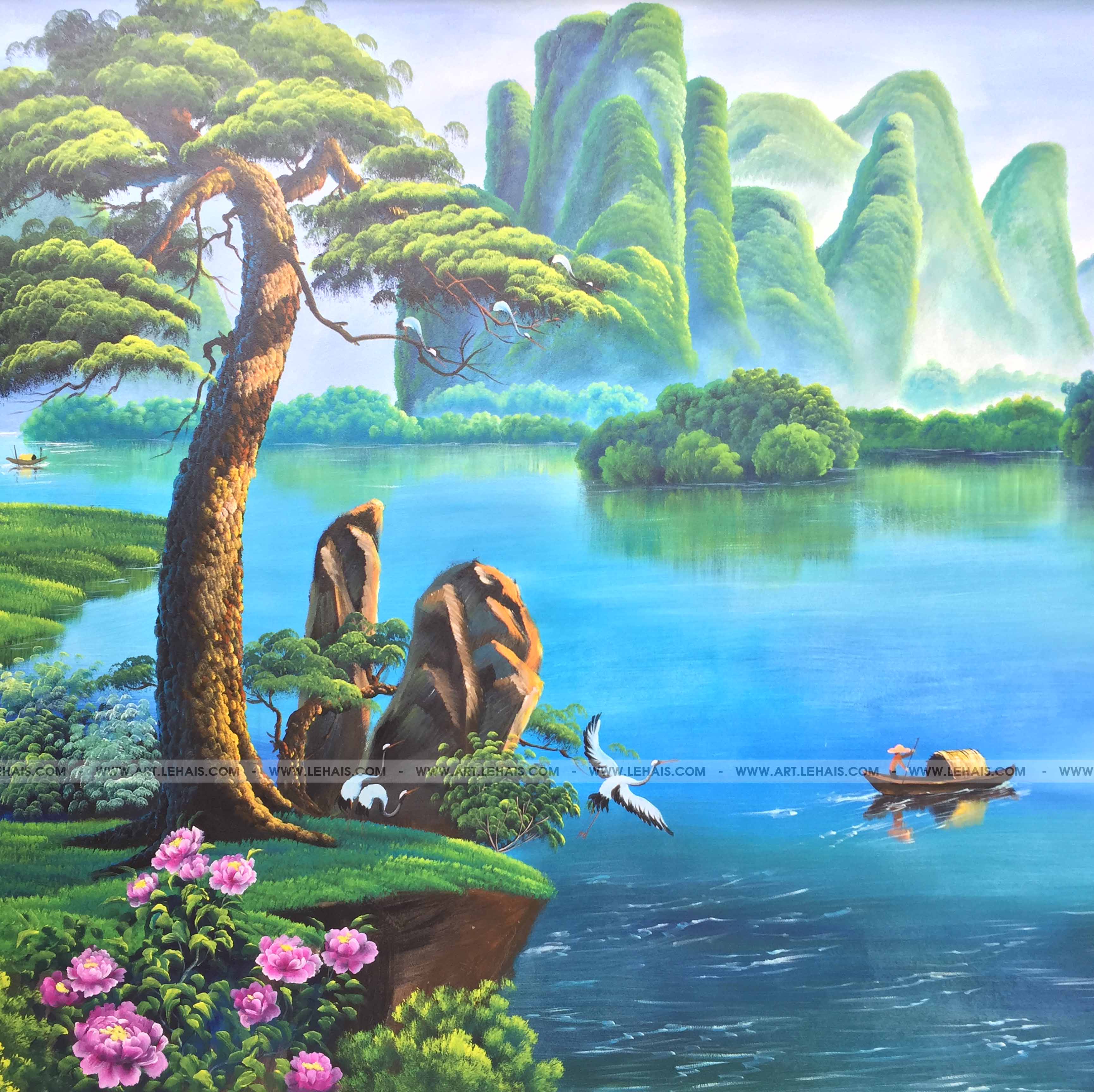 Vẽ tranh phong cảnh sơn thủy hữu tình tại TP Móng Cái, Quảng Ninh -  TT129LHAR - LEHAIS ART