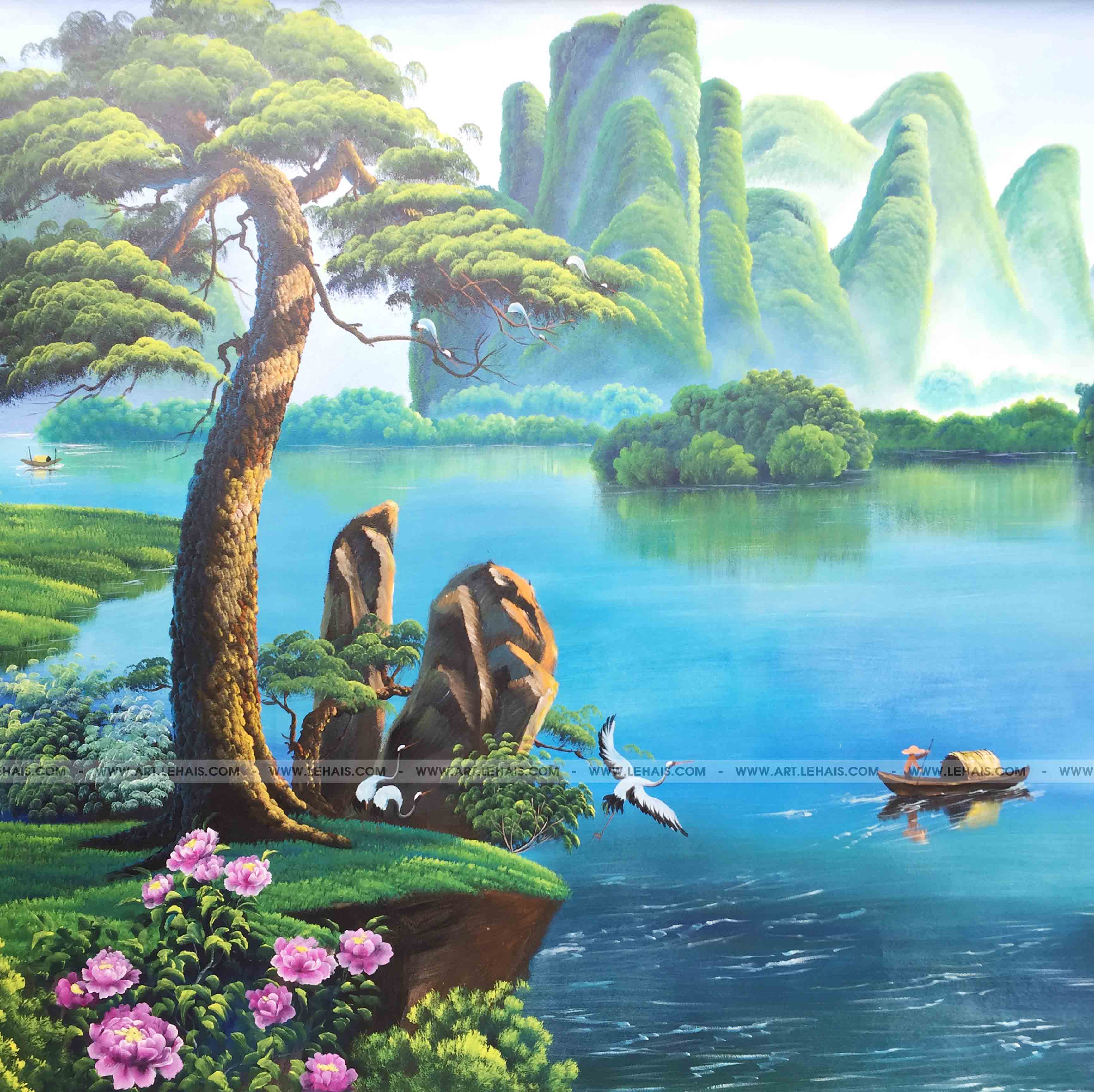 Vẽ tranh phong cảnh sơn thủy hữu tình tại TP Móng Cái, Quảng Ninh - TT129LHAR
