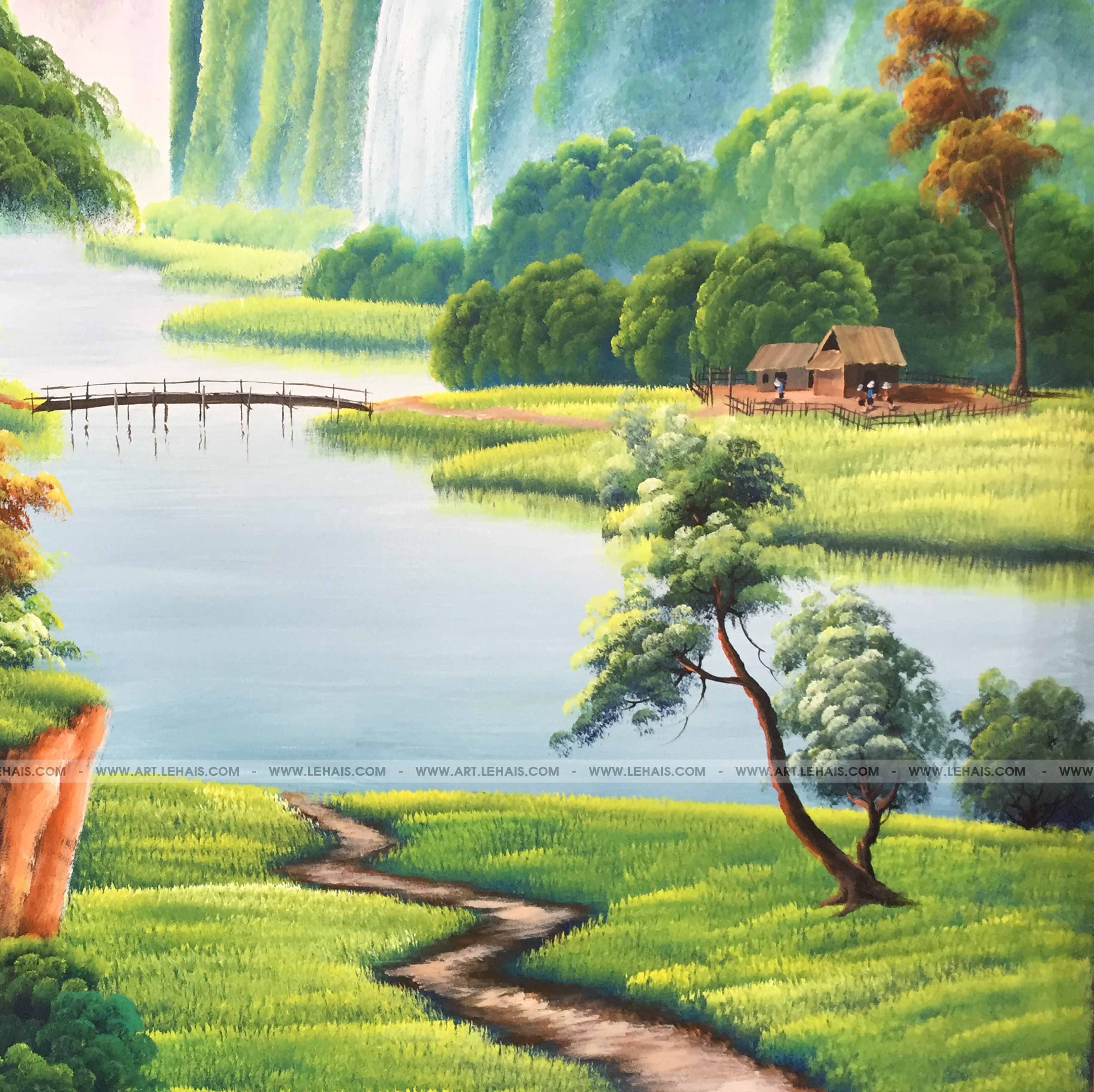 Vẽ tranh tường 3D cảnh sơn thủy tại TP Móng Cái, Quảng Ninh - TT130LHAR