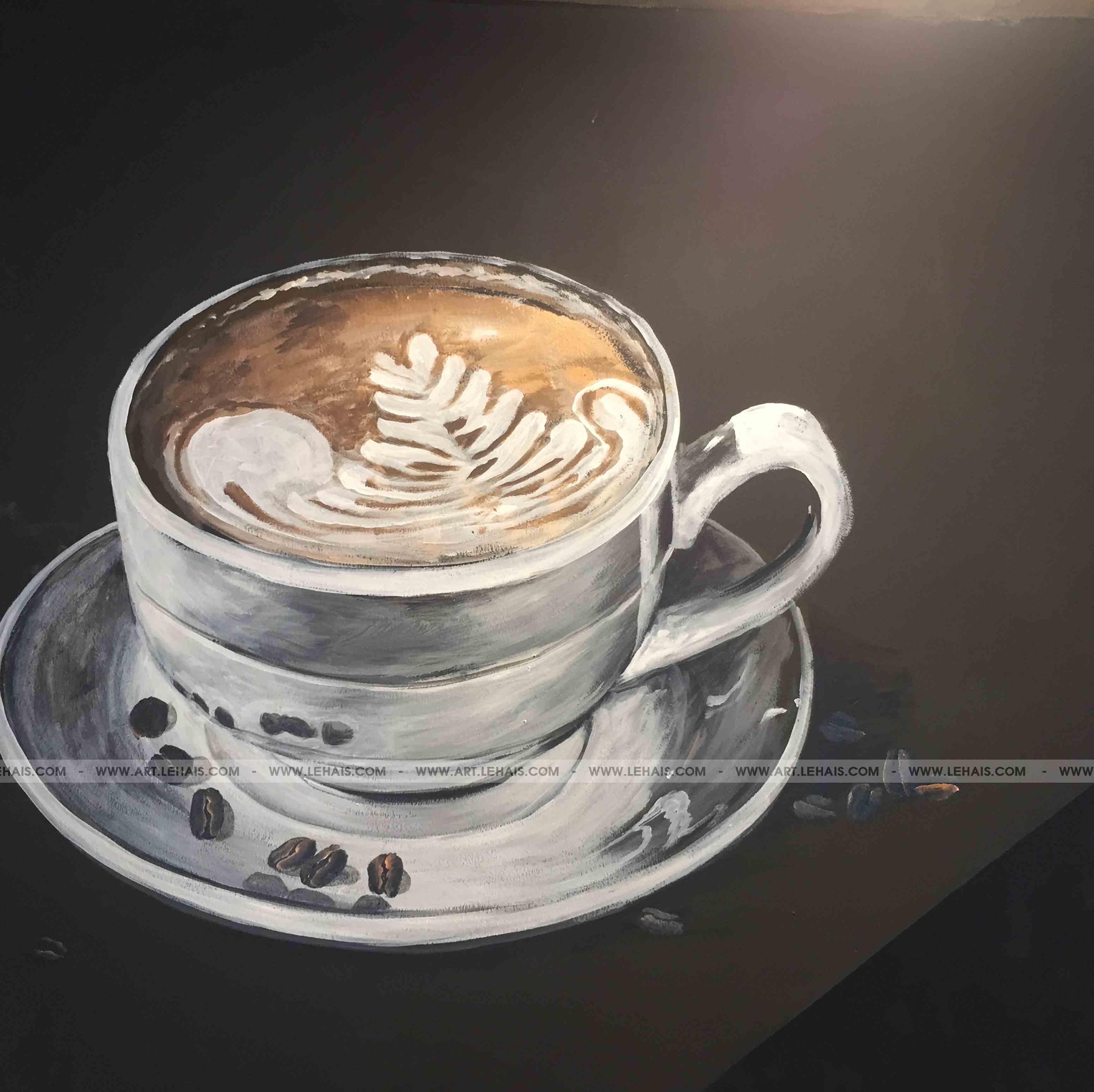 Vẽ tranh cốc cafe 3D tại quán cafe Havana, Ô Quan Chưởng, Hà Nội - TT164LHAR