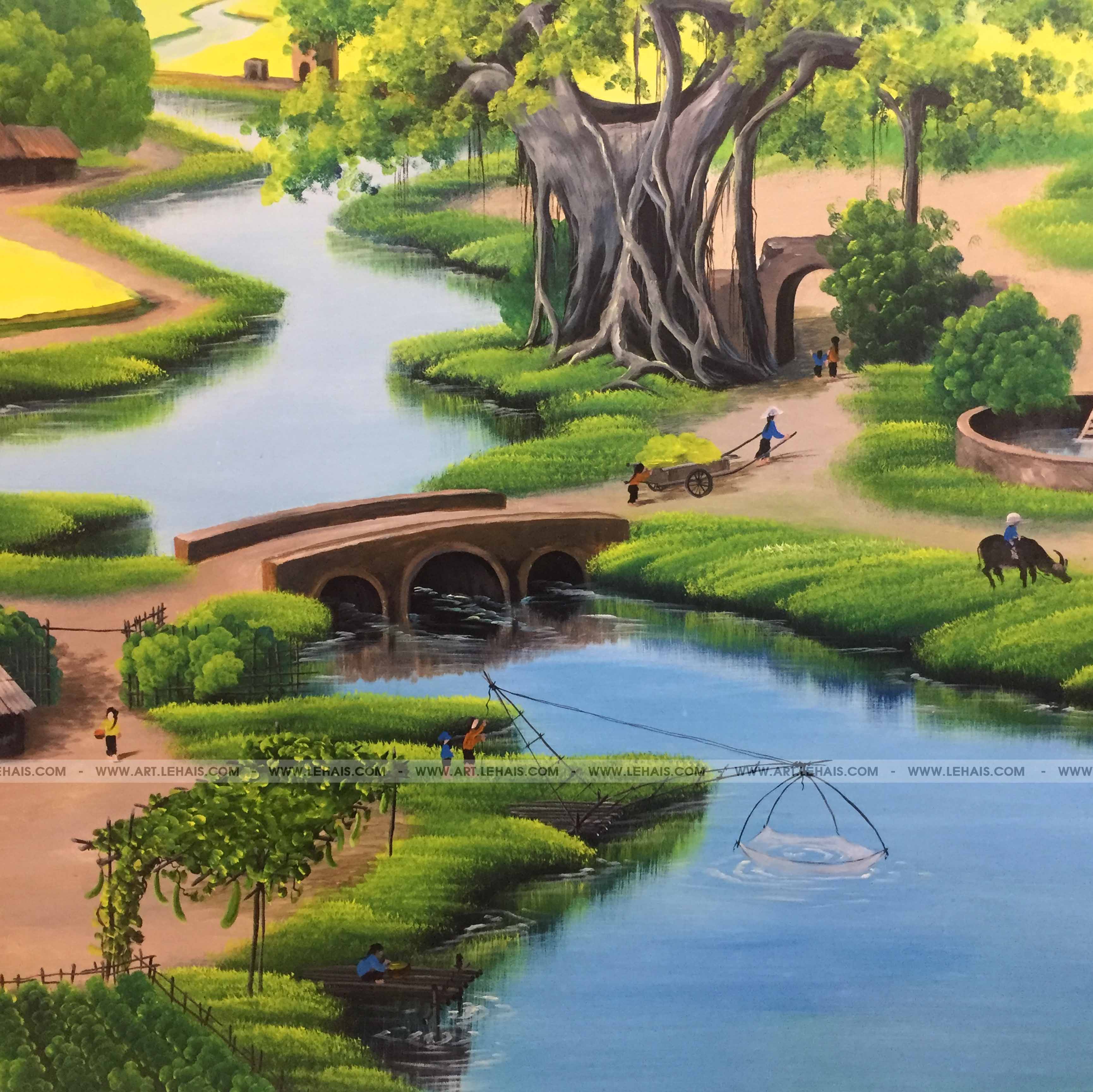Vẽ Tranh Tường 3D Cảnh Đồng Quê Tại Gia Đình Ở Sơn Tây, Hà Nội - Tt173Lhar  - Lehais Art