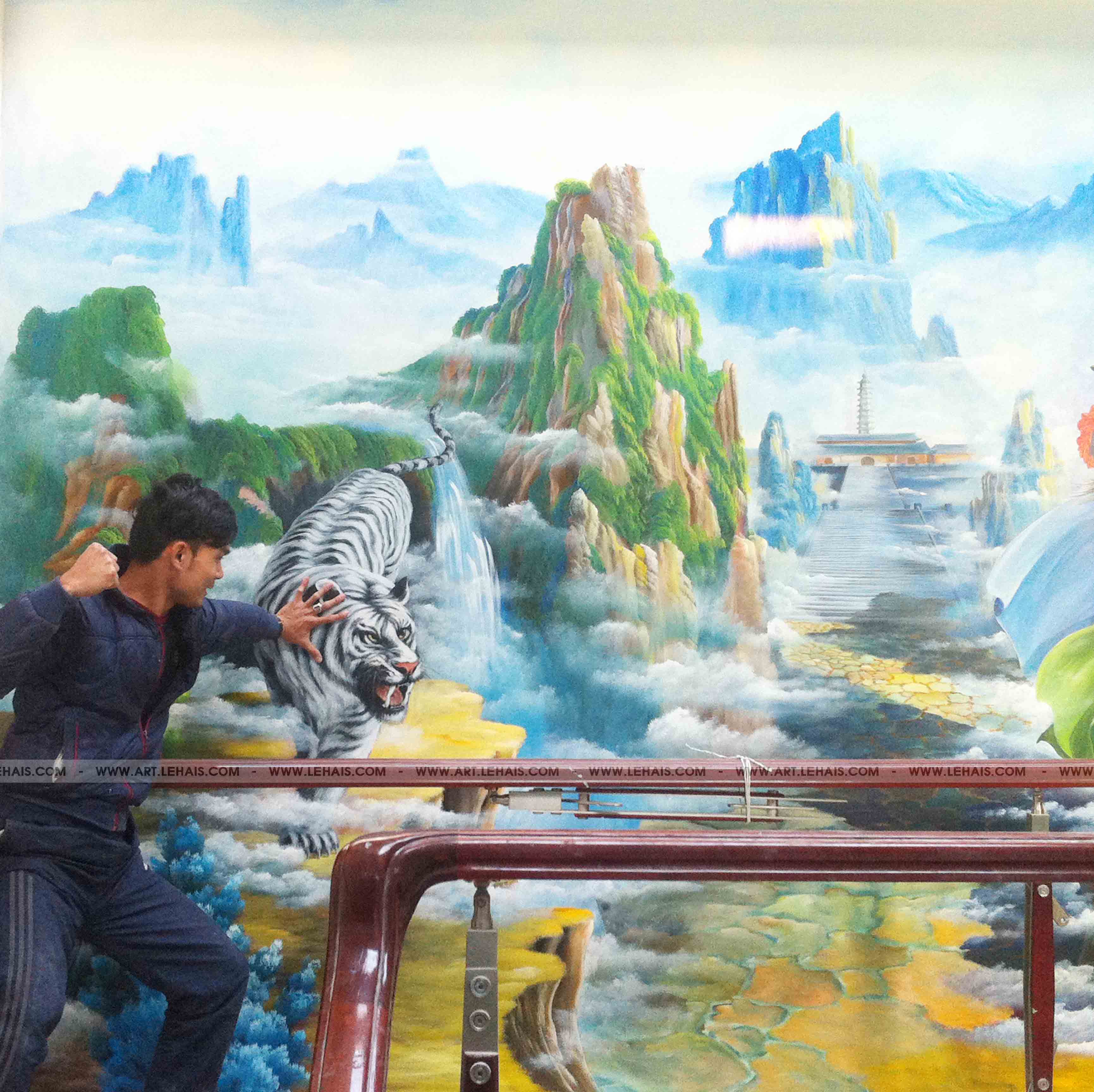 Vẽ tranh 3D nhân vật "Quan Công" và "Bạch Hổ" tại Lạng Sơn - TT23LHAR