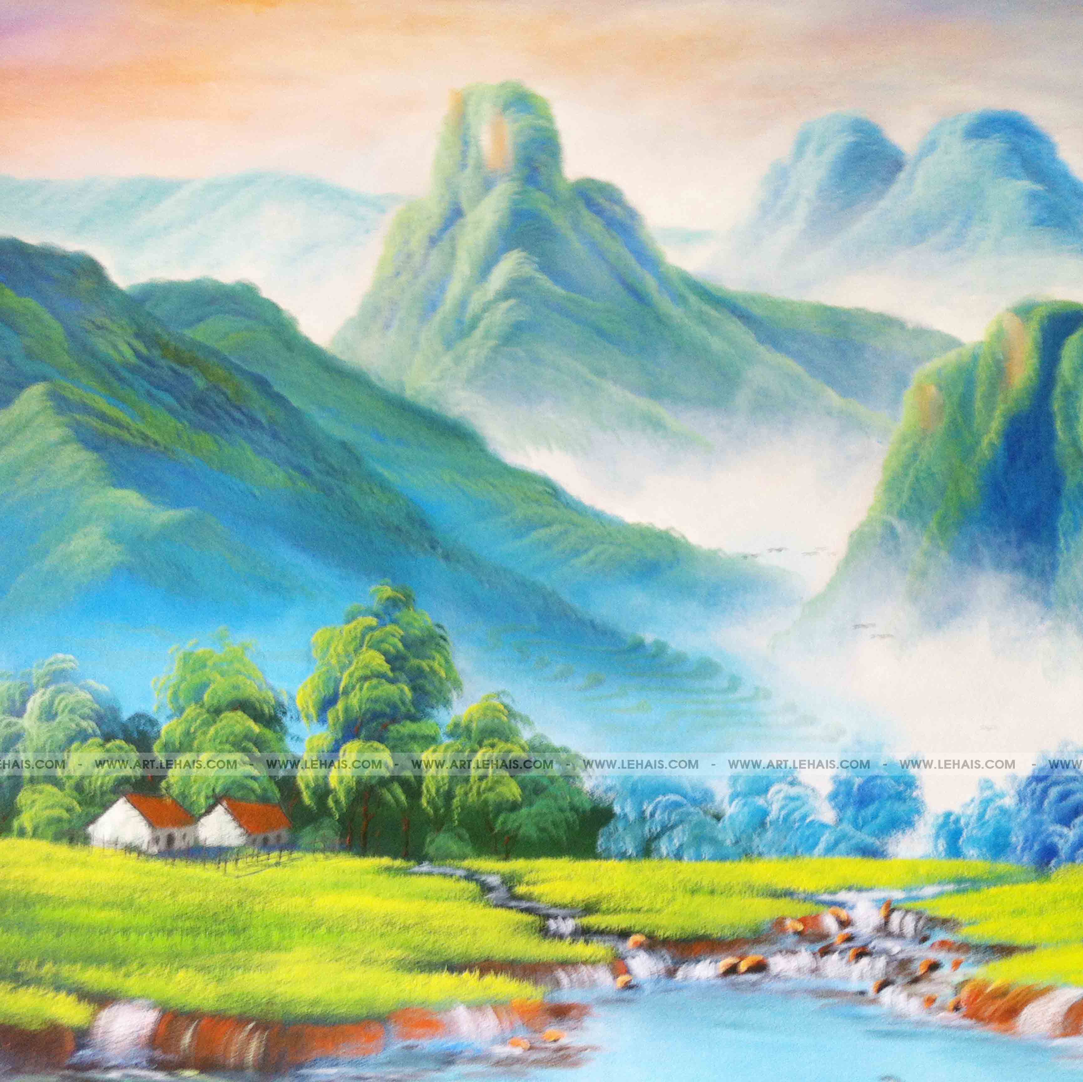 Vẽ tranh 3D phong cảnh tại gia đình ở Uông Bí, Quảng Ninh - TT30LHAR