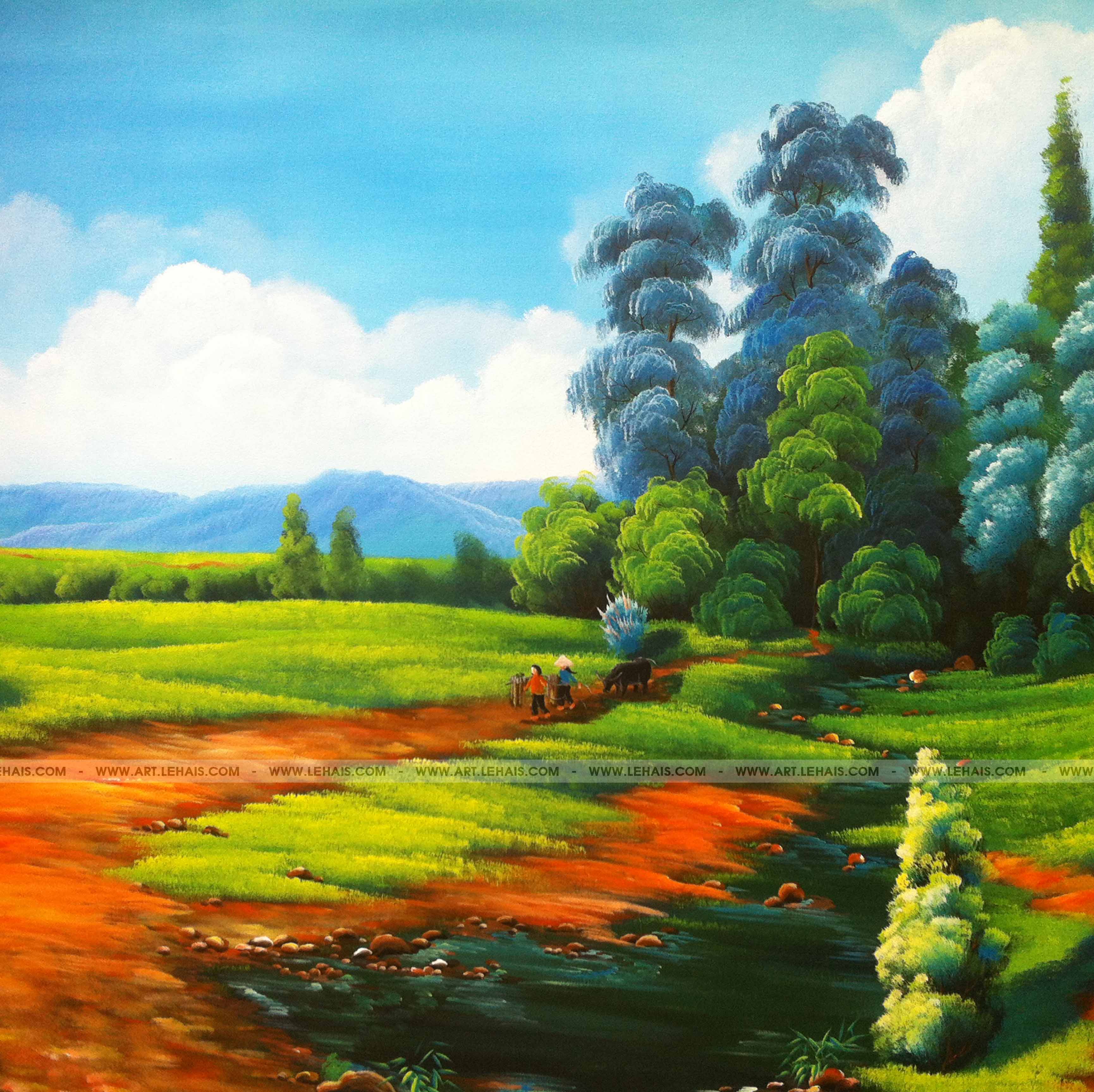 Tranh màu nước Phong cảnh Họa sĩ Võ Minh Lâm Tùng