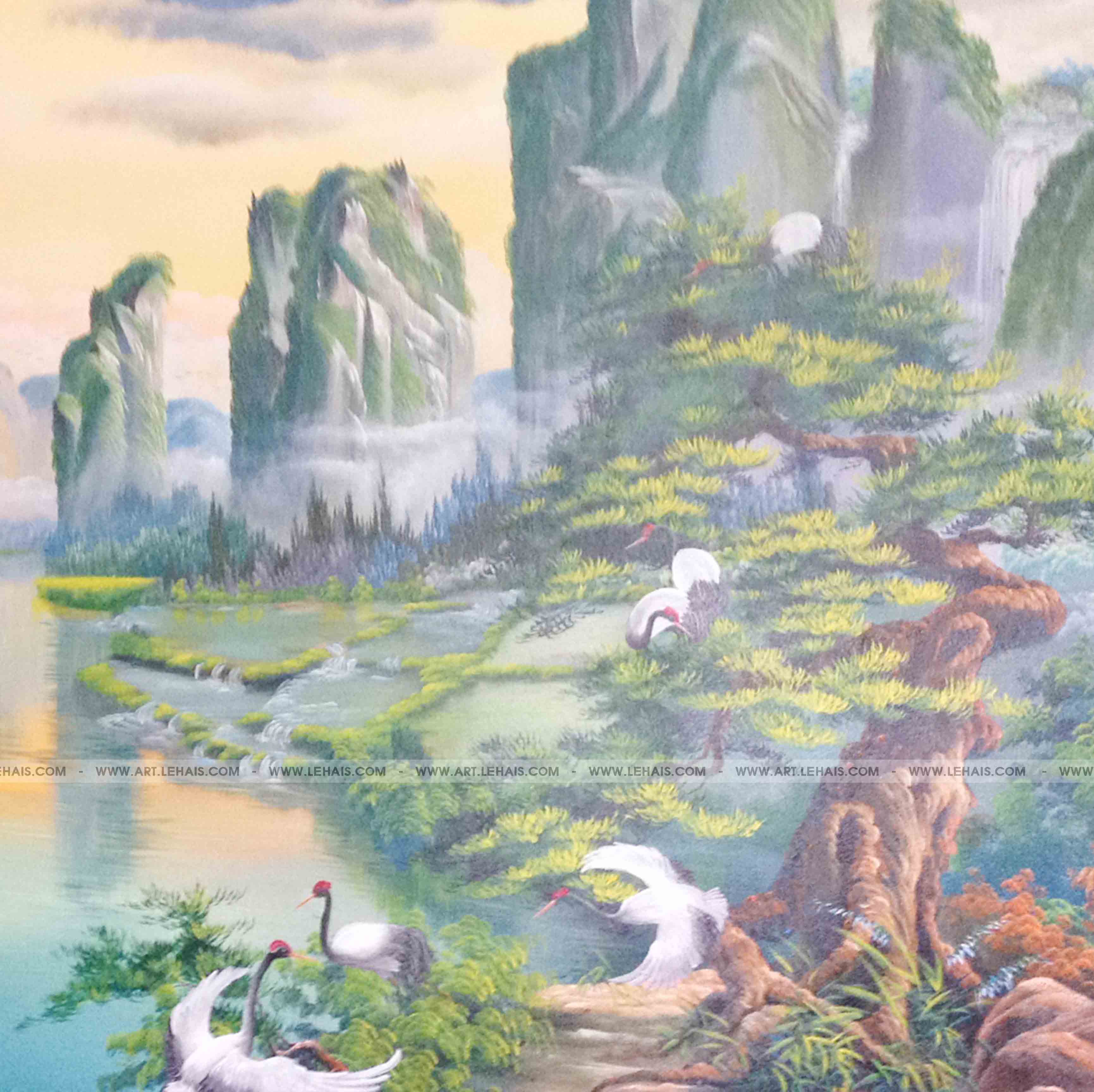 Vẽ tranh 3D phong cảnh tại gia đình ở Chùa Dâu, Bắc Ninh - TT45LHAR -  LEHAIS ART