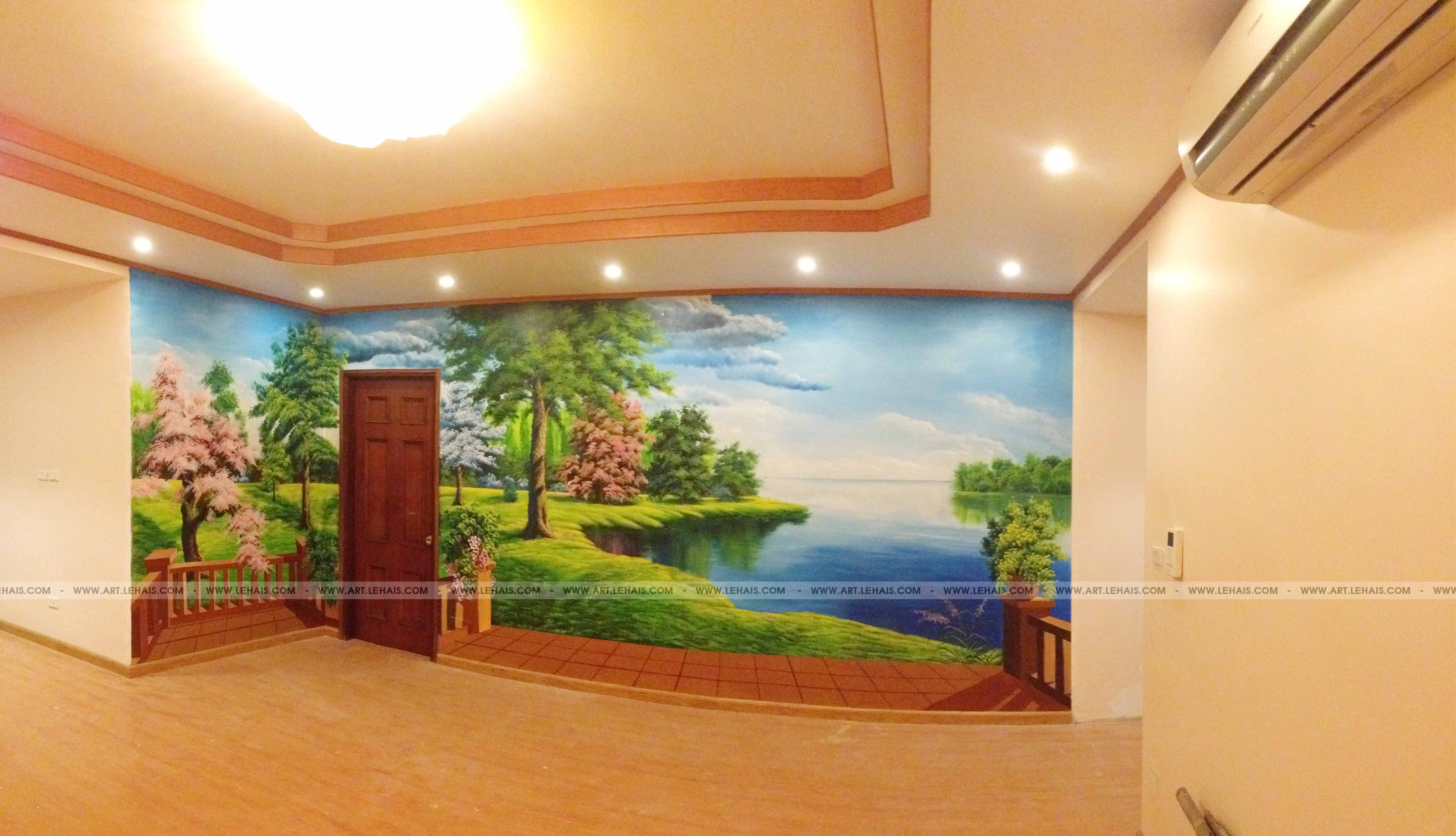 Vẽ tranh 3D phong cảnh  tại gia đình ở 29T2 Hoàng Đạo Thúy, Hà Nội - TT46LHAR