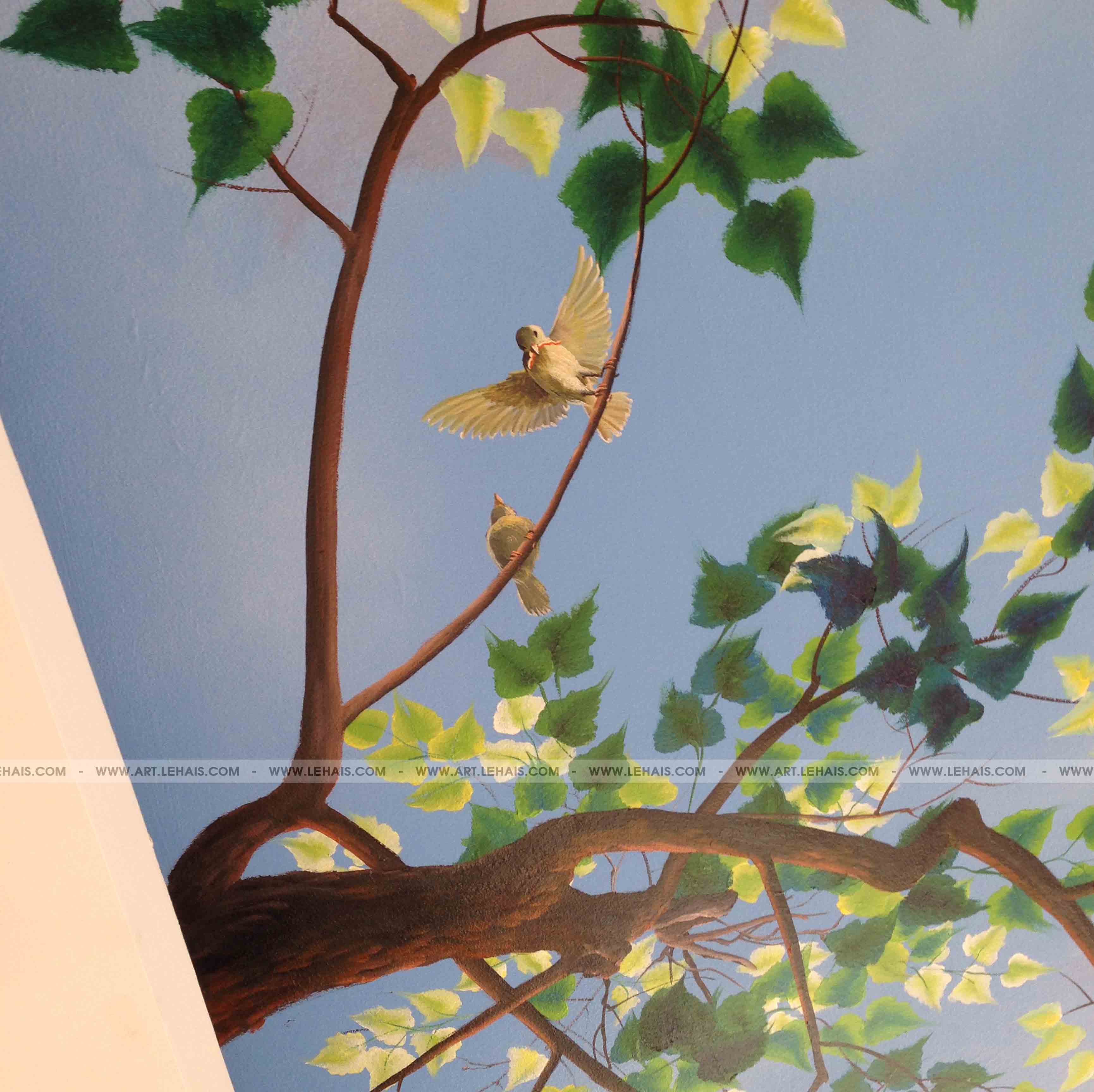 Vẽ trần mây 3D tại KĐT Thiên Đường Bảo Sơn - TT50LHAR