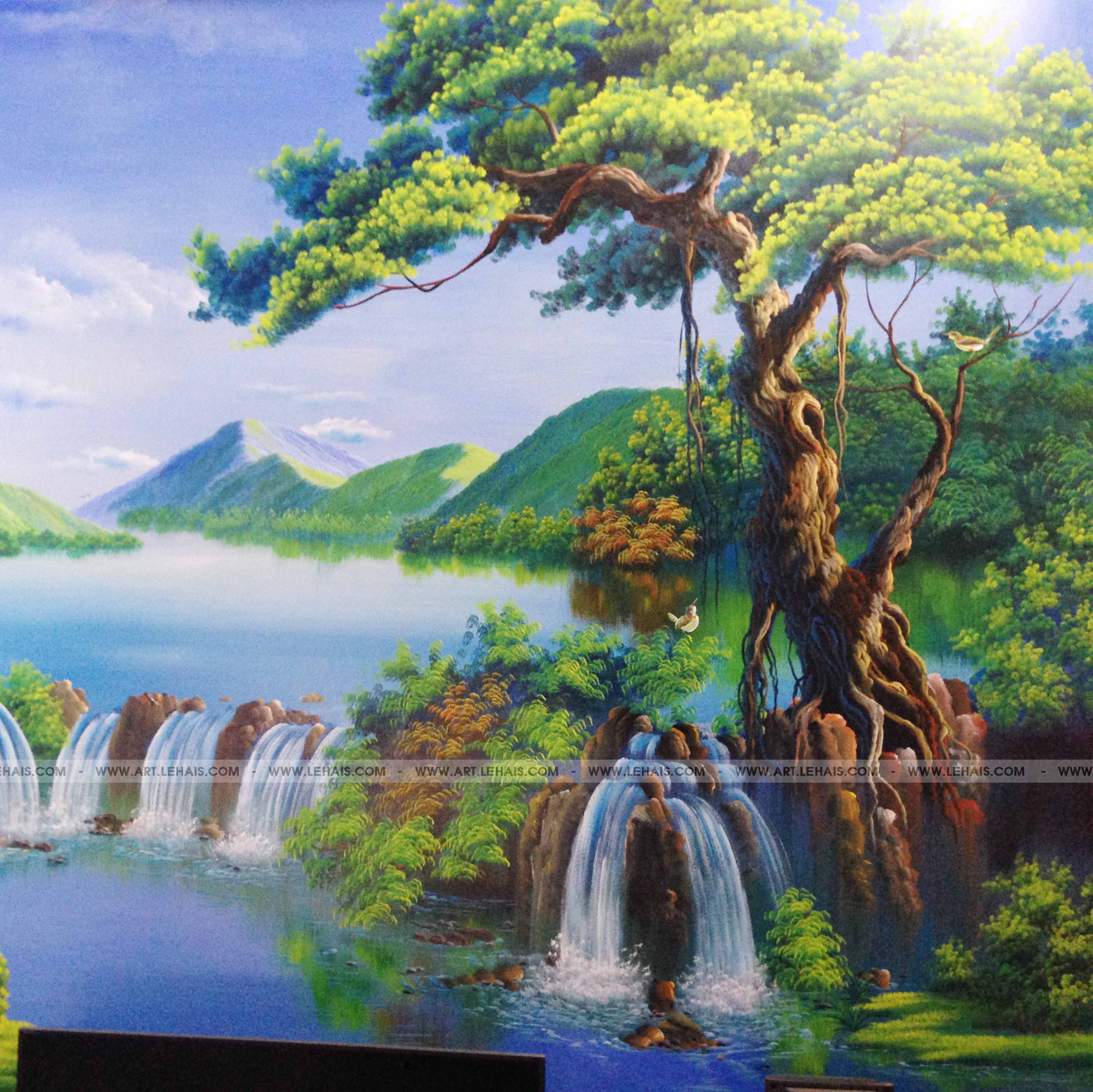 Vẽ tranh 3D phong cảnh tại gia đình ở Như Xuân, Thanh Hóa - TT57LHAR -  LEHAIS ART