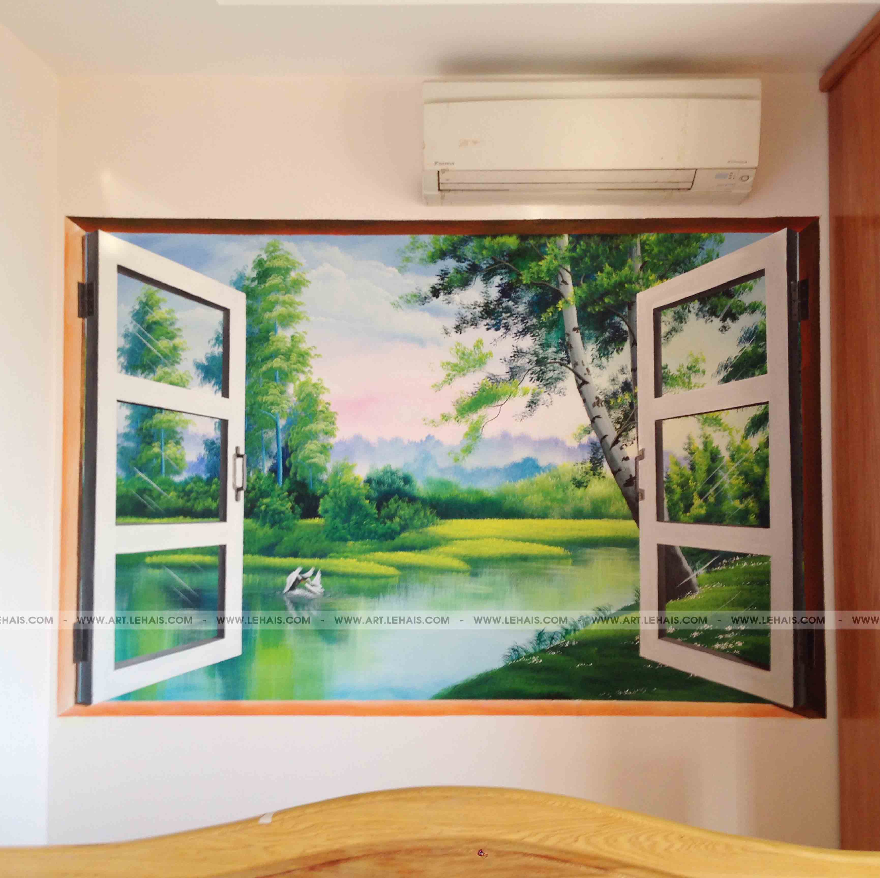 Vẽ tranh khung cửa sổ 3D tại Hà Đông, Hà Nội - TT67LHAR