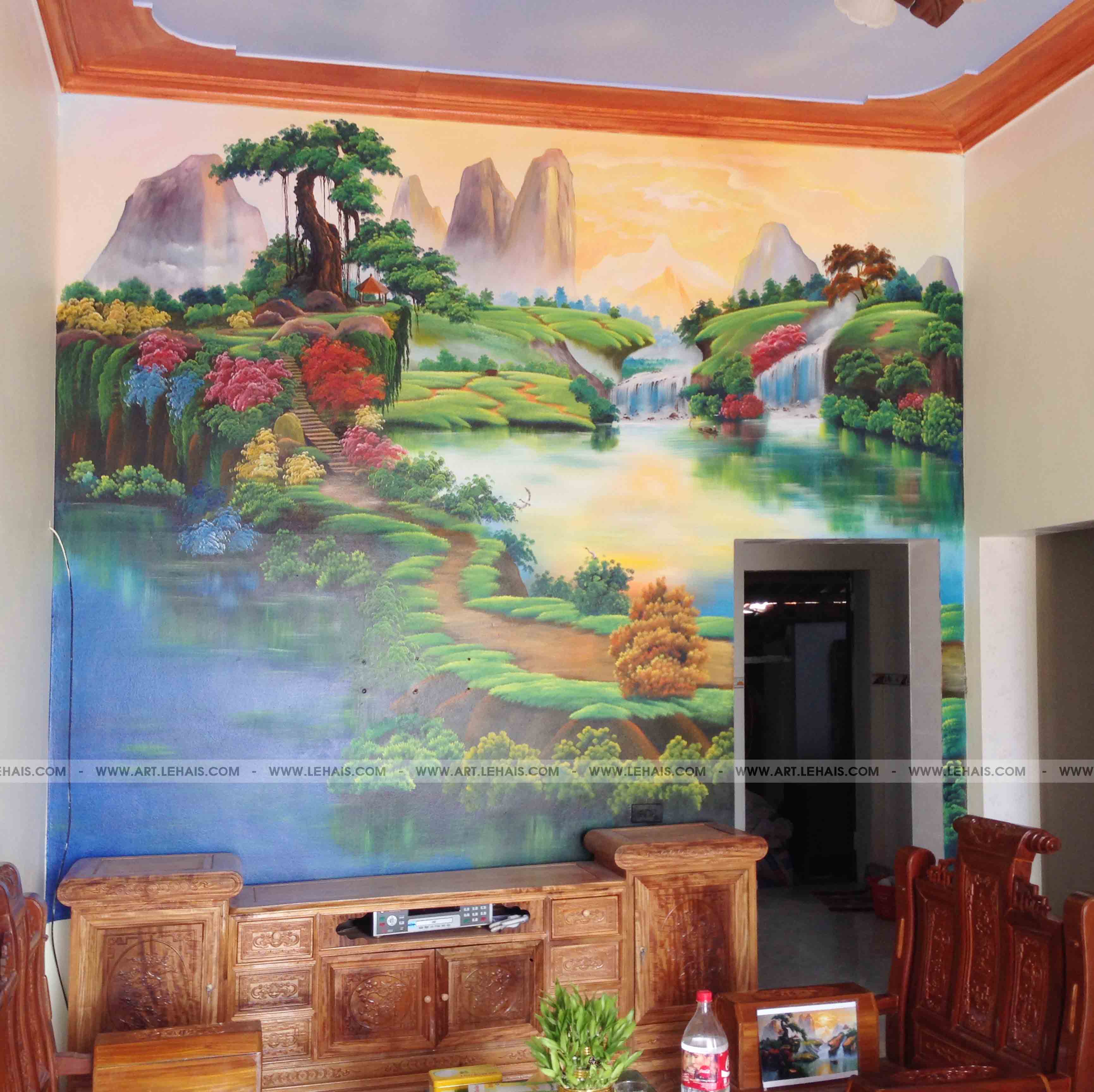 Vẽ tranh tường 3D gia đình tại Hưng Hà, Thái Bình - TT81LHAR