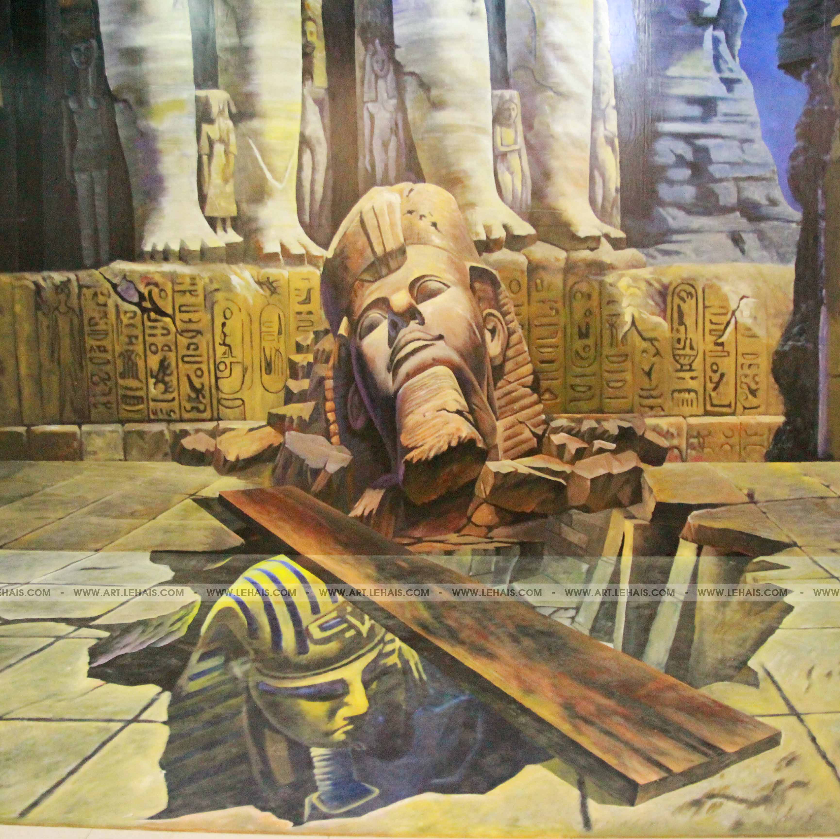 Vẽ tranh 3D tiêu đề "Bí Ẩn Pharaon" tại Mipec Long Biên, Hà Nội - TT95LHAR