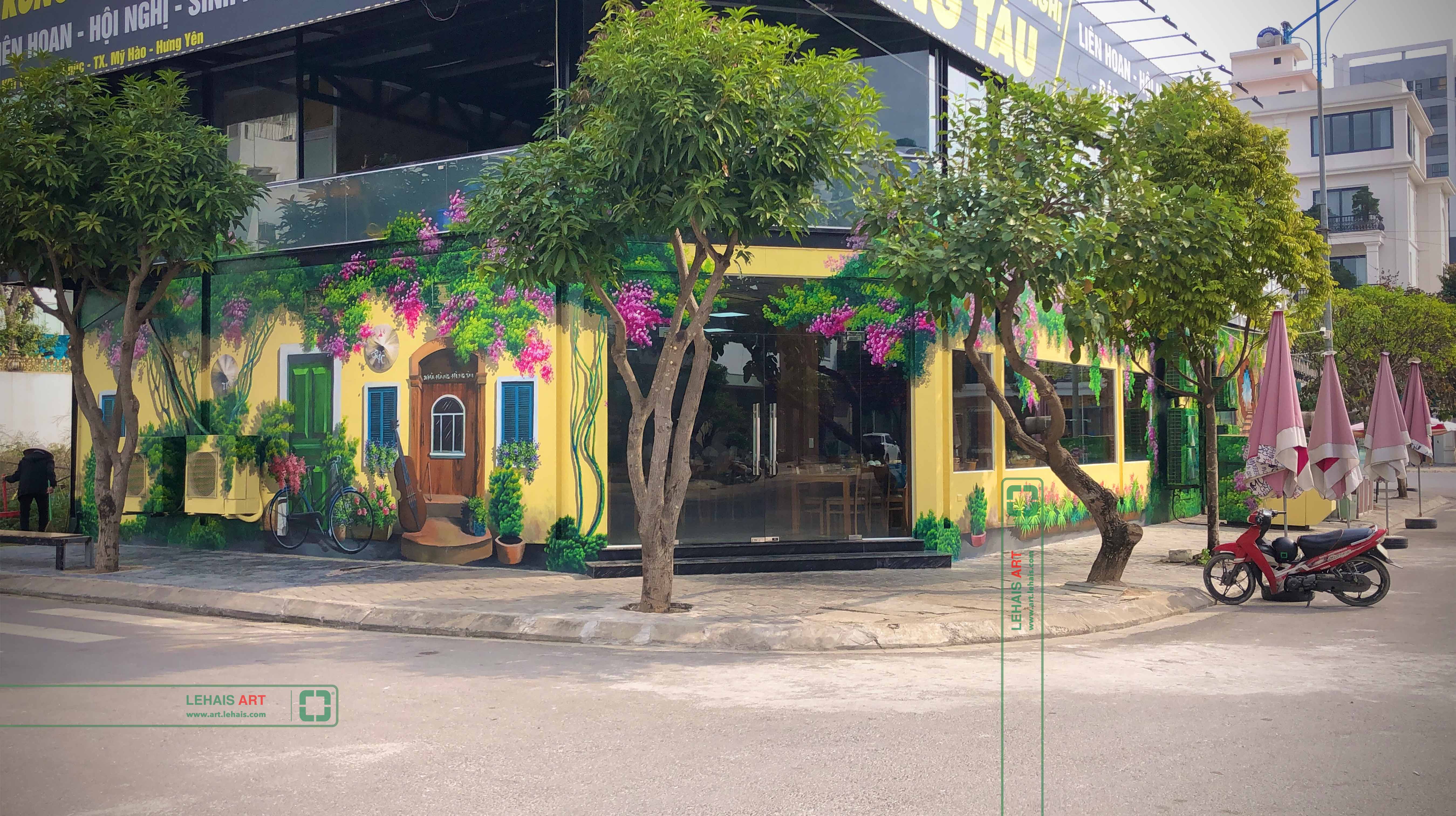 Vẽ tranh 3D trang trí tường tại nhà Hàng Hùng Tàu ở Phố Nối, Hưng Yên - TT198LHAR 2