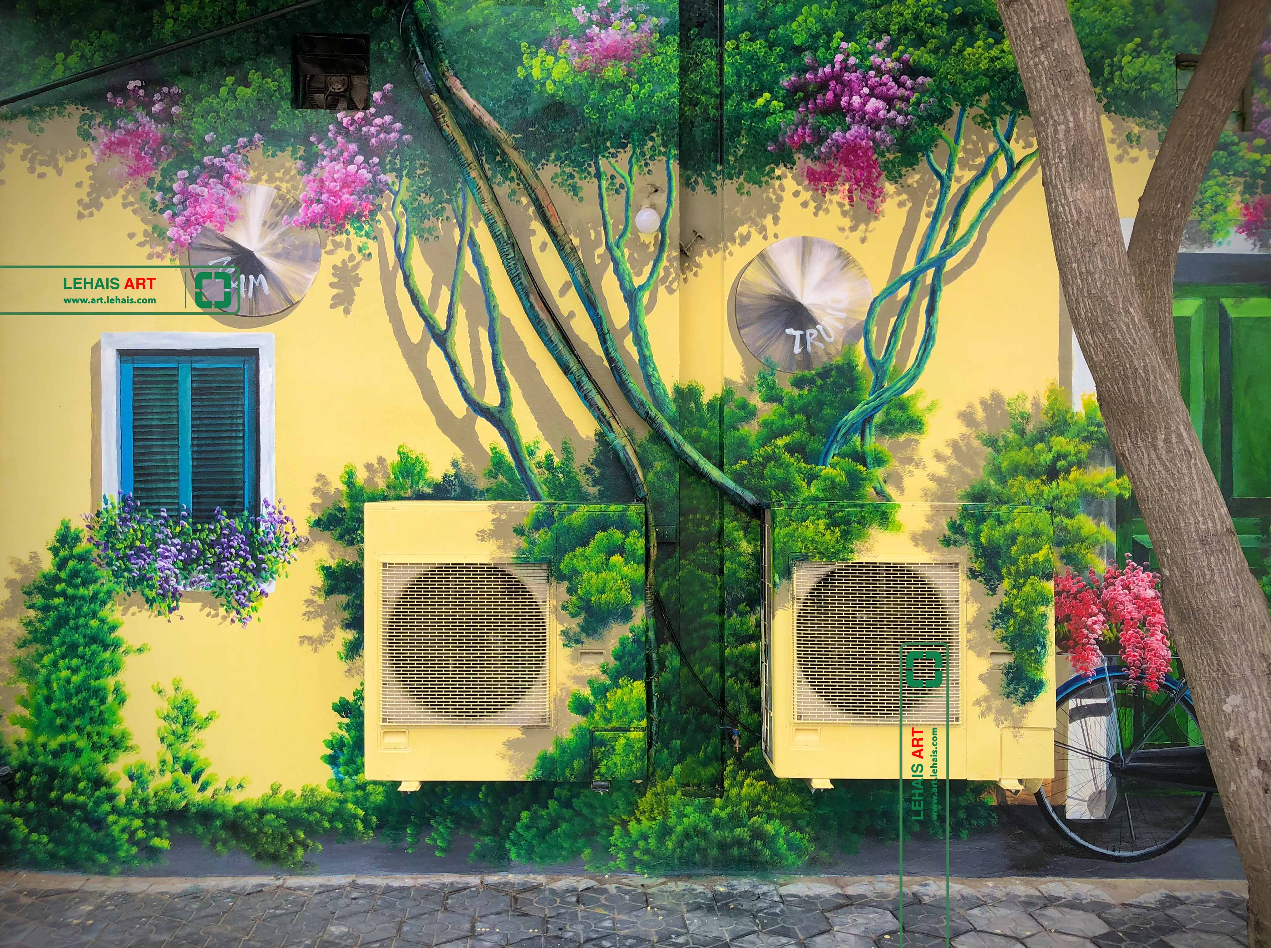 Vẽ tranh 3D trang trí tường tại nhà Hàng Hùng Tàu ở Phố Nối, Hưng Yên - TT198LHAR
