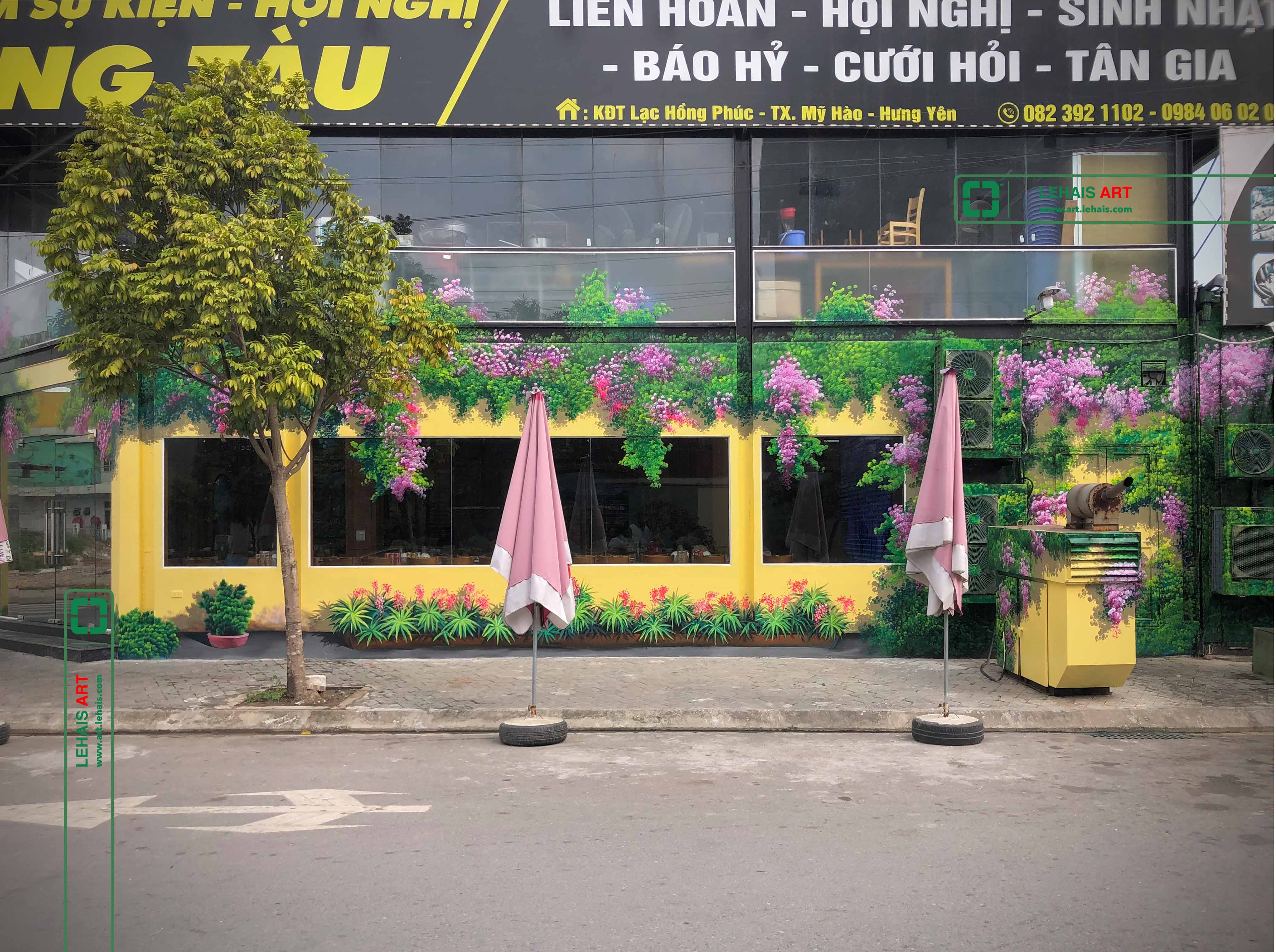 Vẽ tranh 3D trang trí tường tại nhà Hàng Hùng Tàu ở Phố Nối, Hưng Yên - TT198LHAR 8