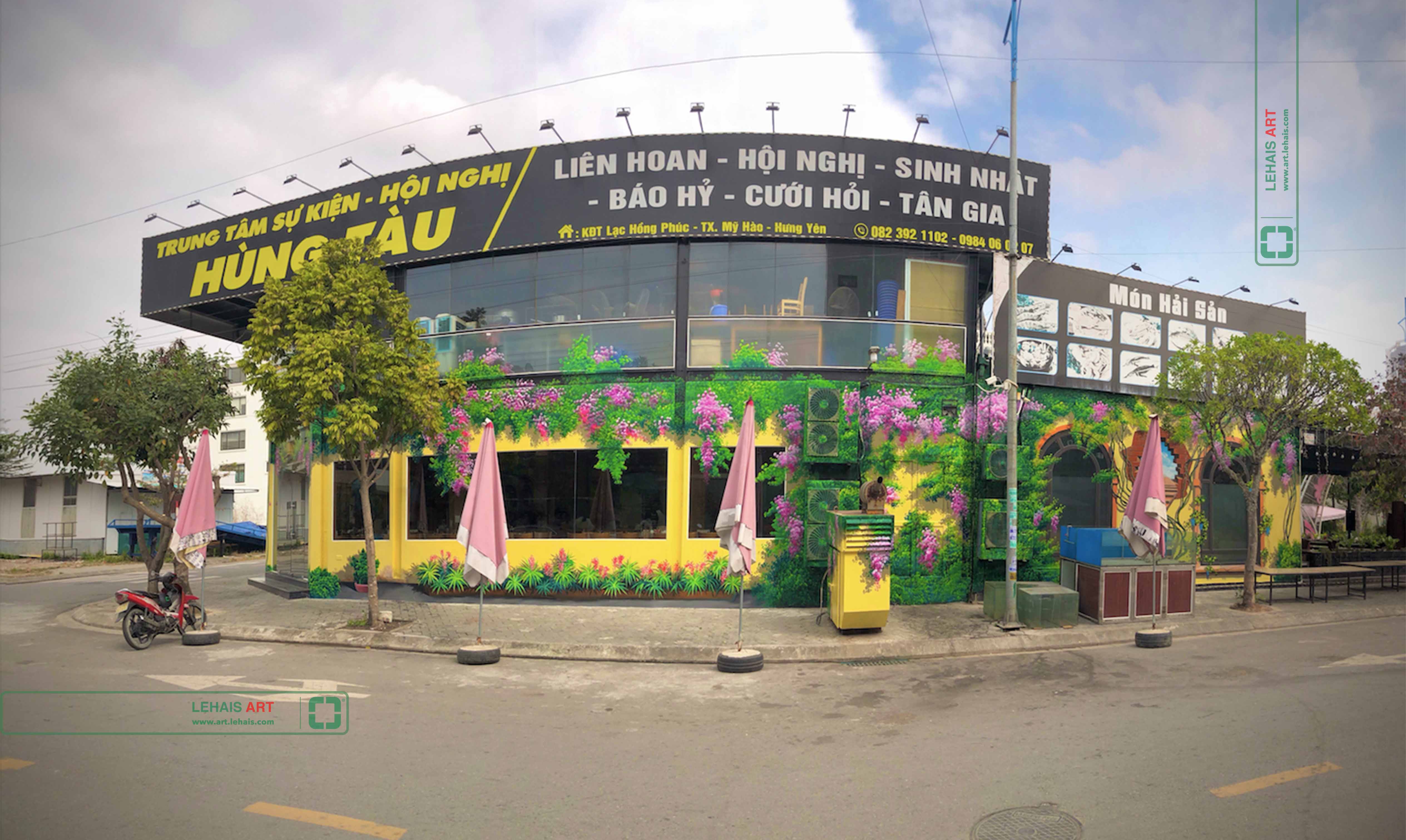 Vẽ tranh 3D trang trí tường tại nhà Hàng Hùng Tàu ở Phố Nối, Hưng Yên - TT198LHAR 9