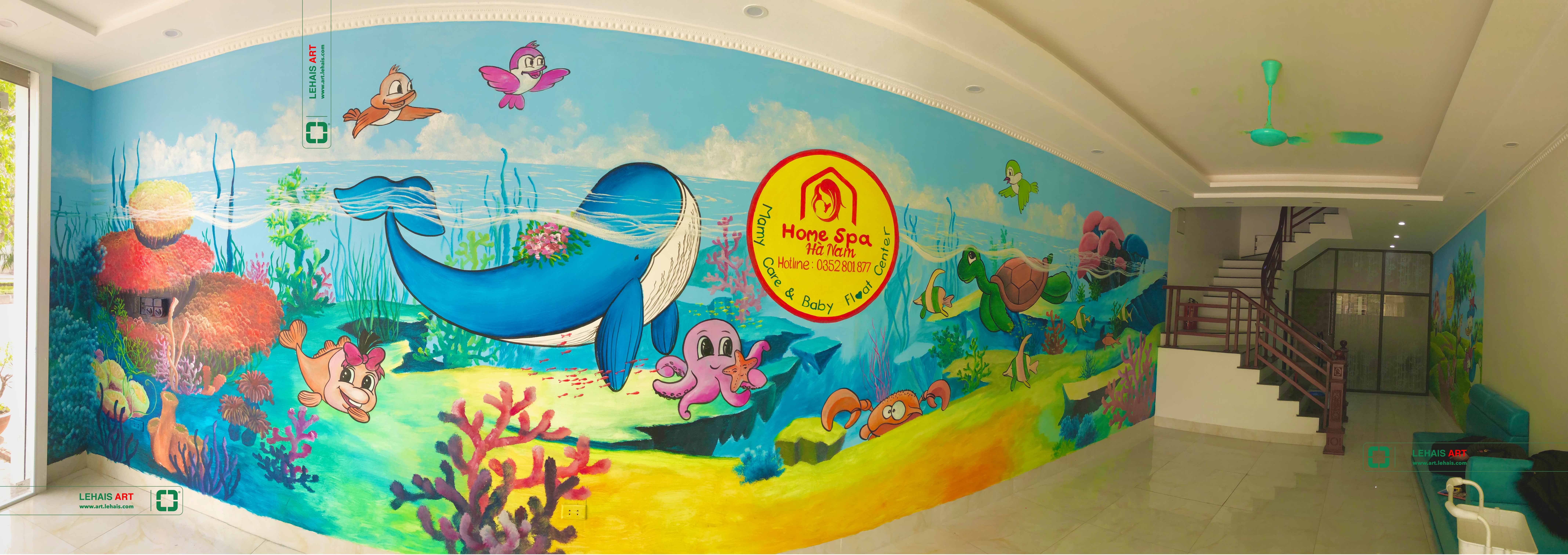 Vẽ trang trí tranh trên tường tại Home Spa cơ sở Hà Nam - TT201LHAR