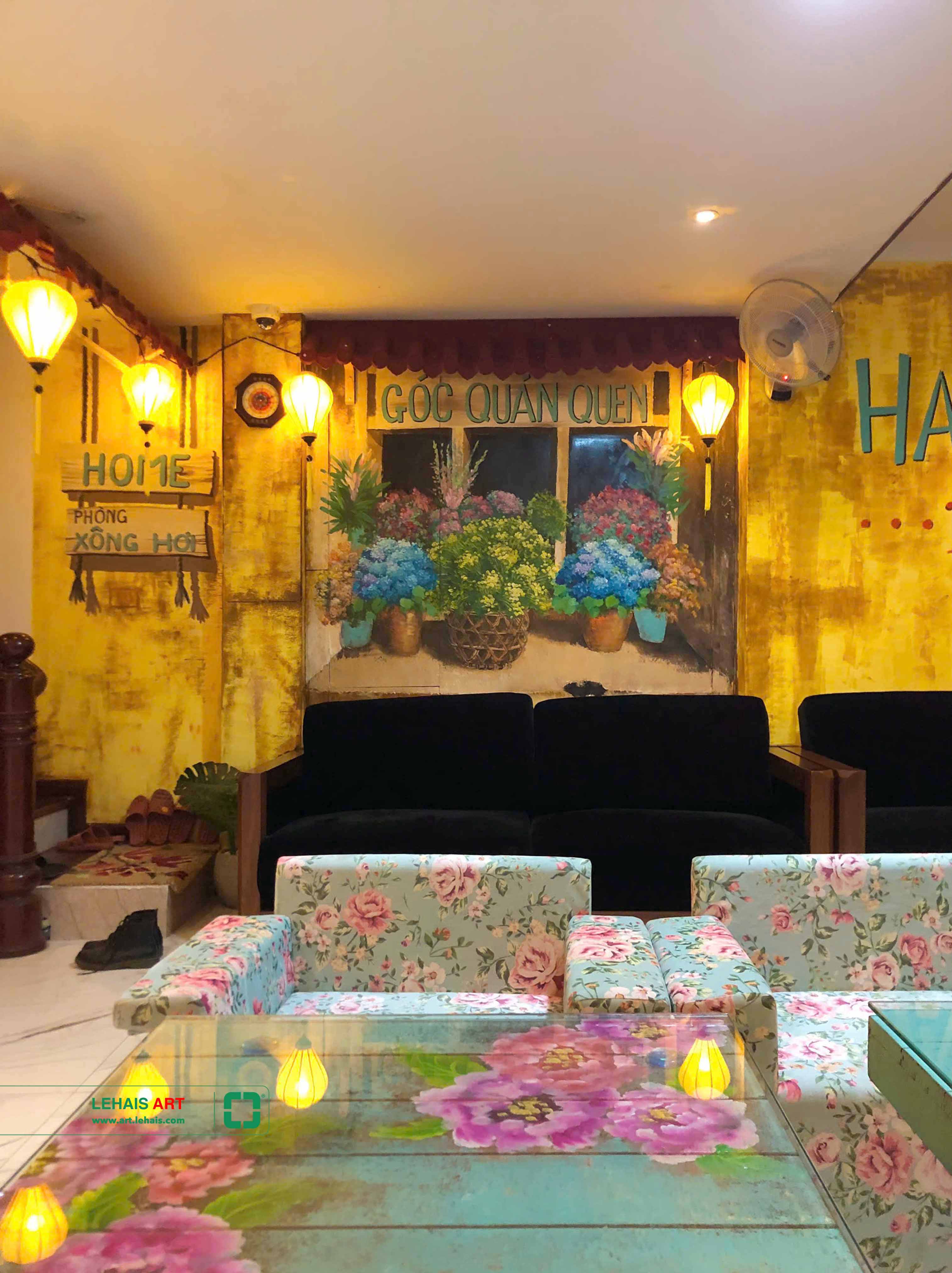 Vẽ tranh tường 3D trang trí tổ hợp Cafe - Spa - Homestay tại Phan Chu Trinh - TT204LHAR