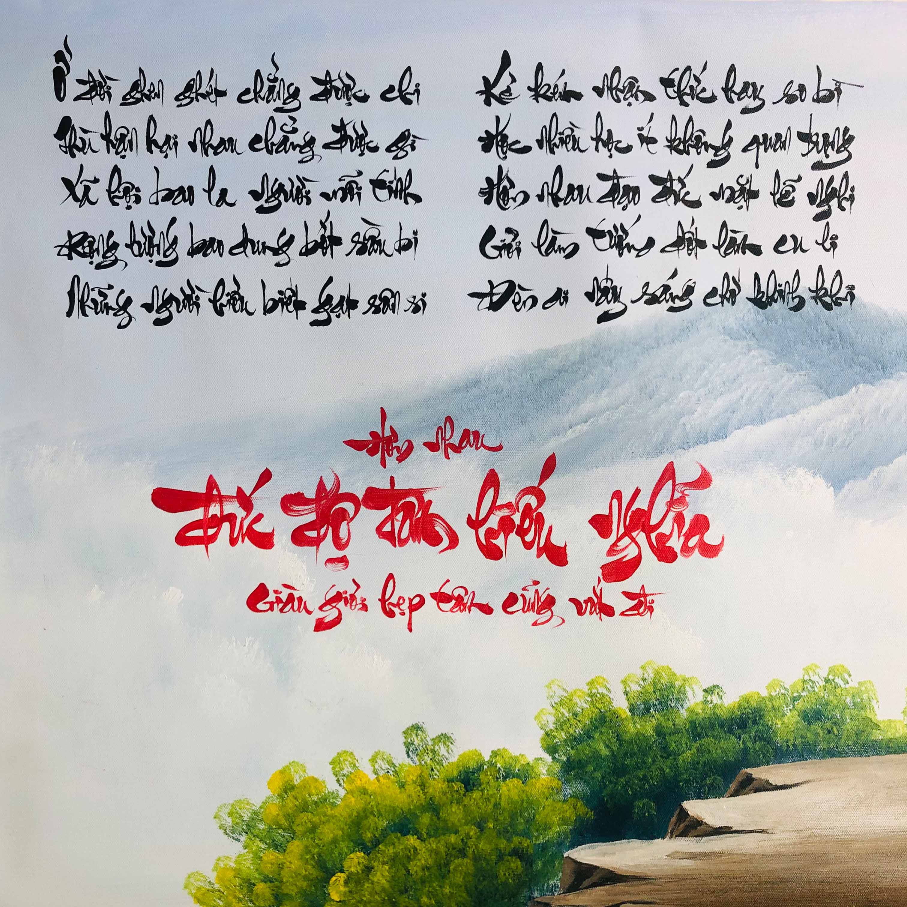Calligraphy painting on canvas "LOI  PHAT DAY" - TTP56LHAR
